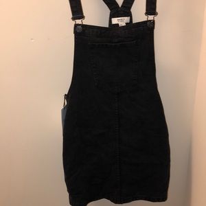 forever 21 black denim overall dress